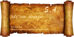 Sátor Aletta névjegykártya